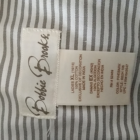 90's VINTAGE Bobbie Brooks Pinstripe Cowboy Boot Country Western Blouse - Picture 7 of 9